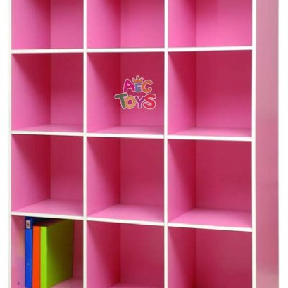 ชั้นวางของไม้ 12 ช่อง สีหวาน ขนาด 100*30*120 ซม.